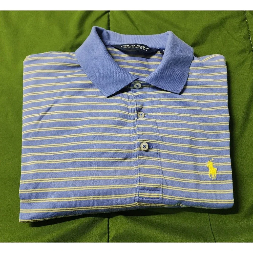 Polo Golf Ralph Lauren Men's Striped Polo Shirt Blue Size S